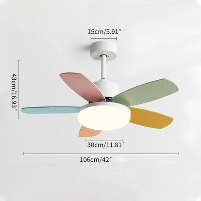 Luvori Nordic Colorful Leaf Ceiling Fan Light