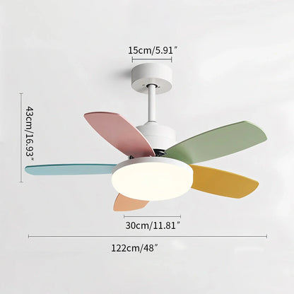 Luvori Nordic Colorful Leaf Ceiling Fan Light
