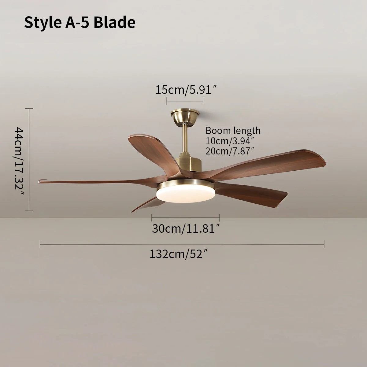 Eloer Modern 5-leaf Remote Control Ceiling Fan Light