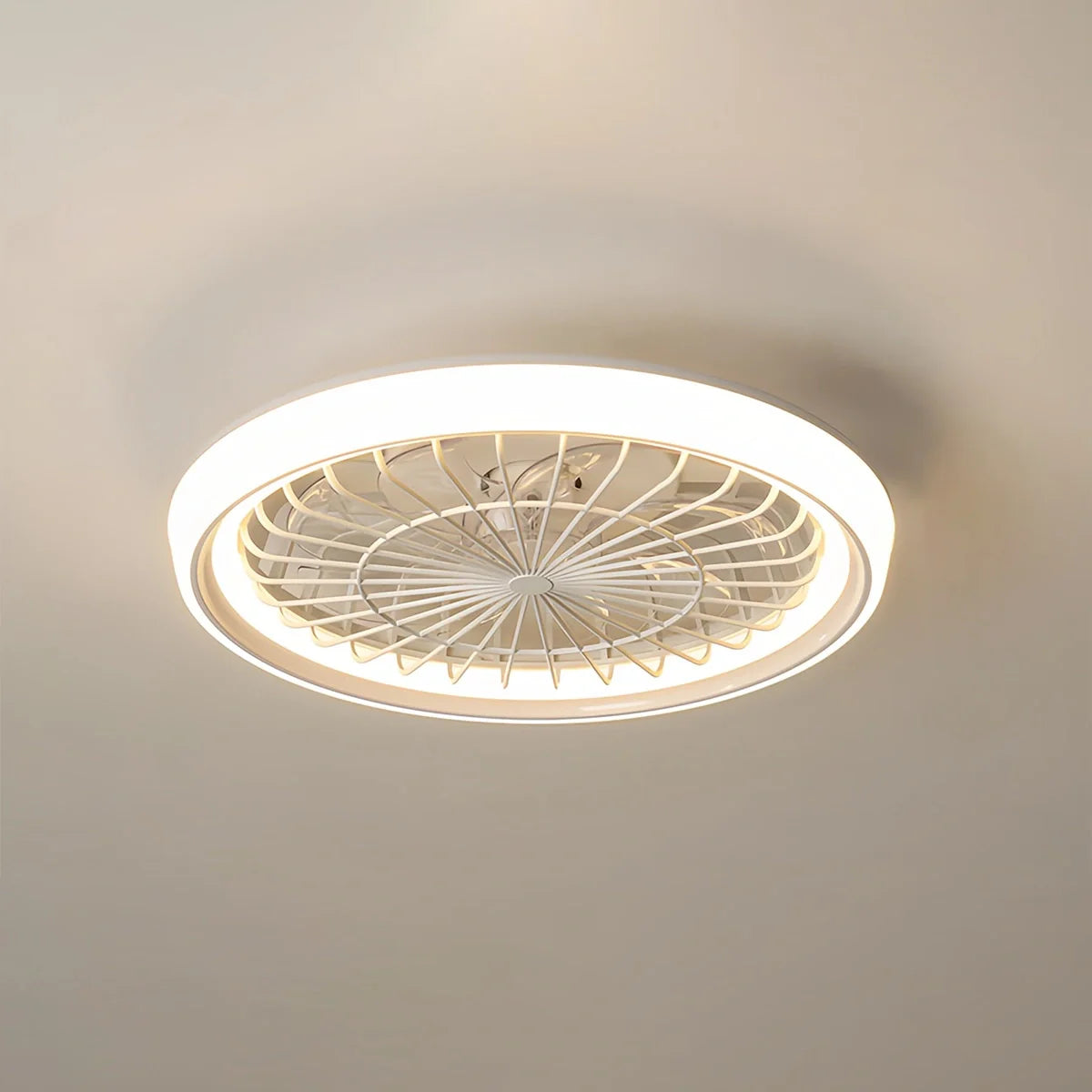 Eloer Modern Round LED Ceiling Fan Light for Bedroom