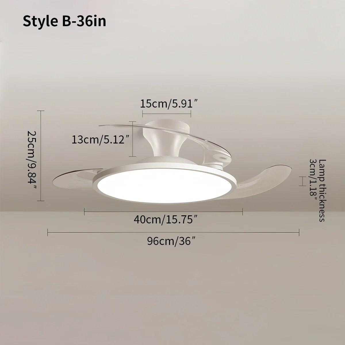Eloer Silent Remote Control White Ceiling Fan Light