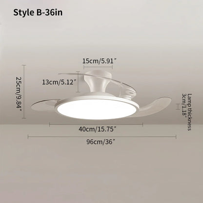 Eloer Silent Remote Control White Ceiling Fan Light