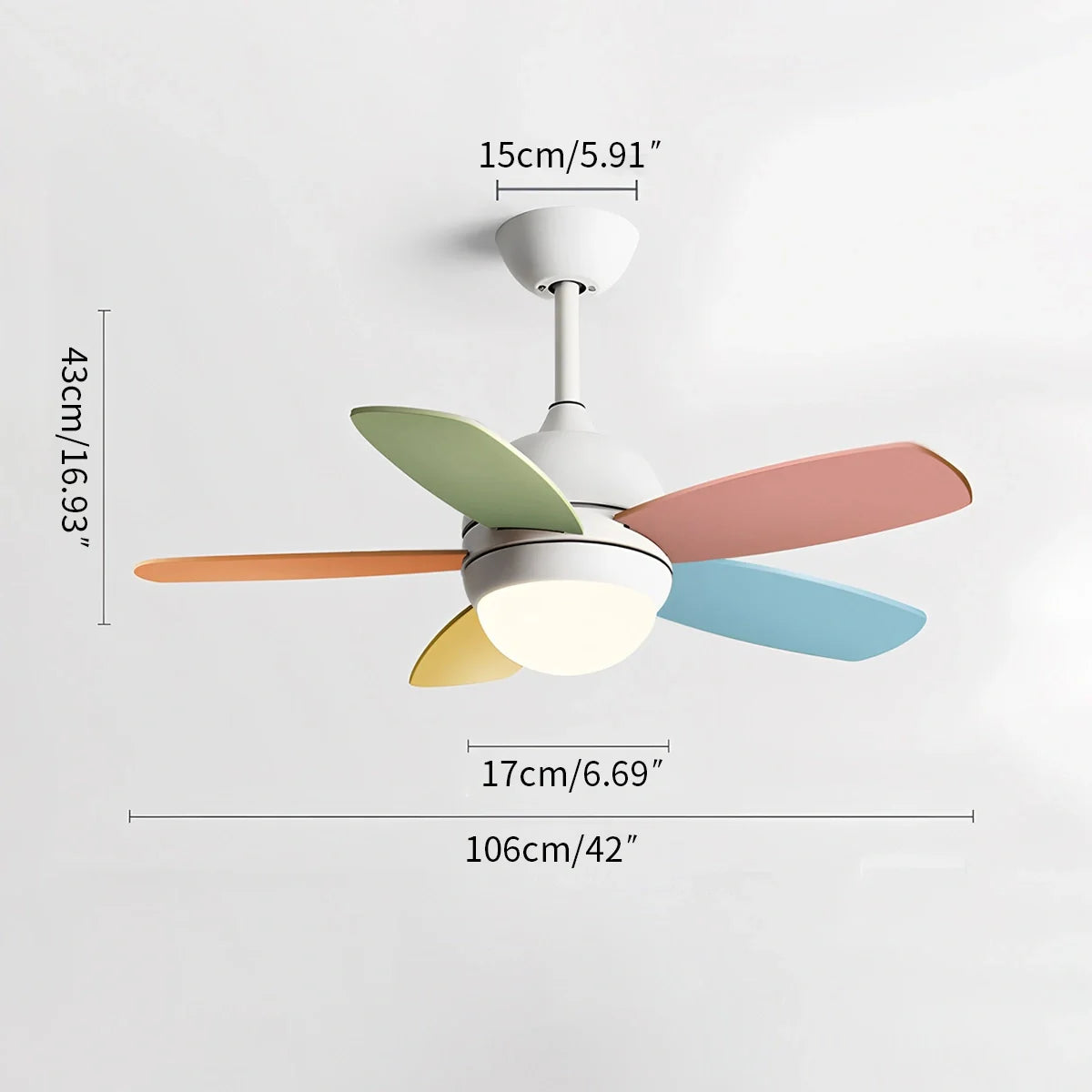 Luvori Nordic Colorful Leaf Ceiling Fan Light