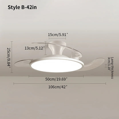 Eloer Silent Remote Control White Ceiling Fan Light