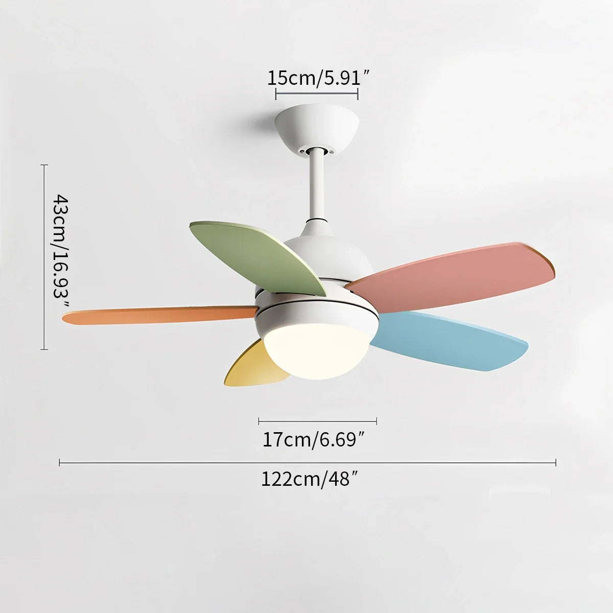Luvori Nordic Colorful Leaf Ceiling Fan Light