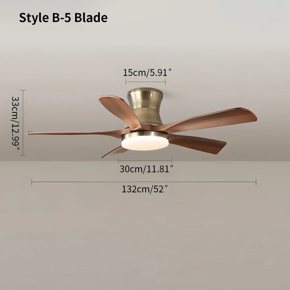 Eloer Modern 5-leaf Remote Control Ceiling Fan Light