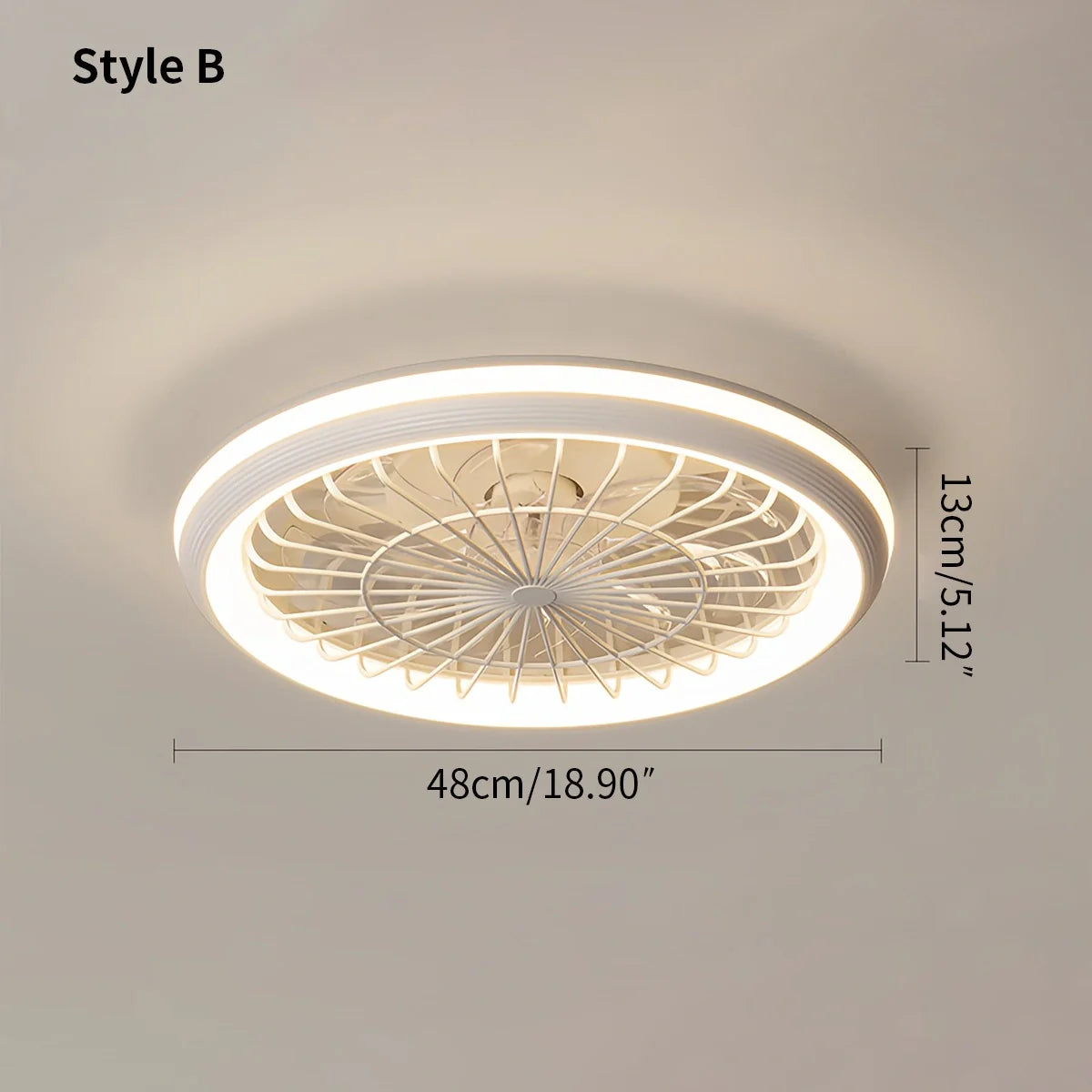 Eloer Modern Round LED Ceiling Fan Light for Bedroom
