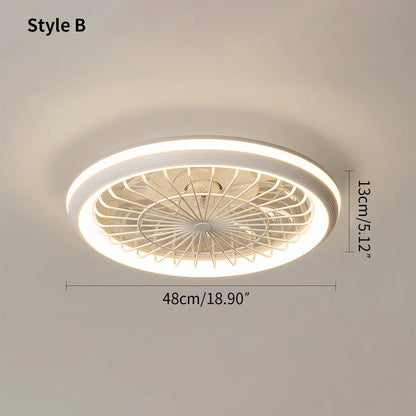 Eloer Modern Round LED Ceiling Fan Light for Bedroom