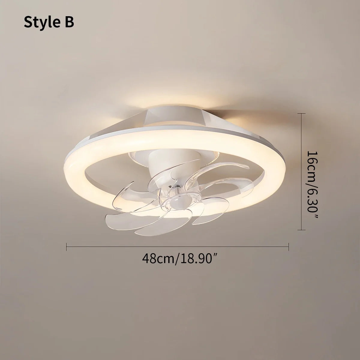 Eloer Creative Circular LED Ceiling Fan Light