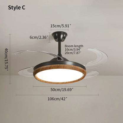 Eloer Retractable Blade Ceiling Fan with Light