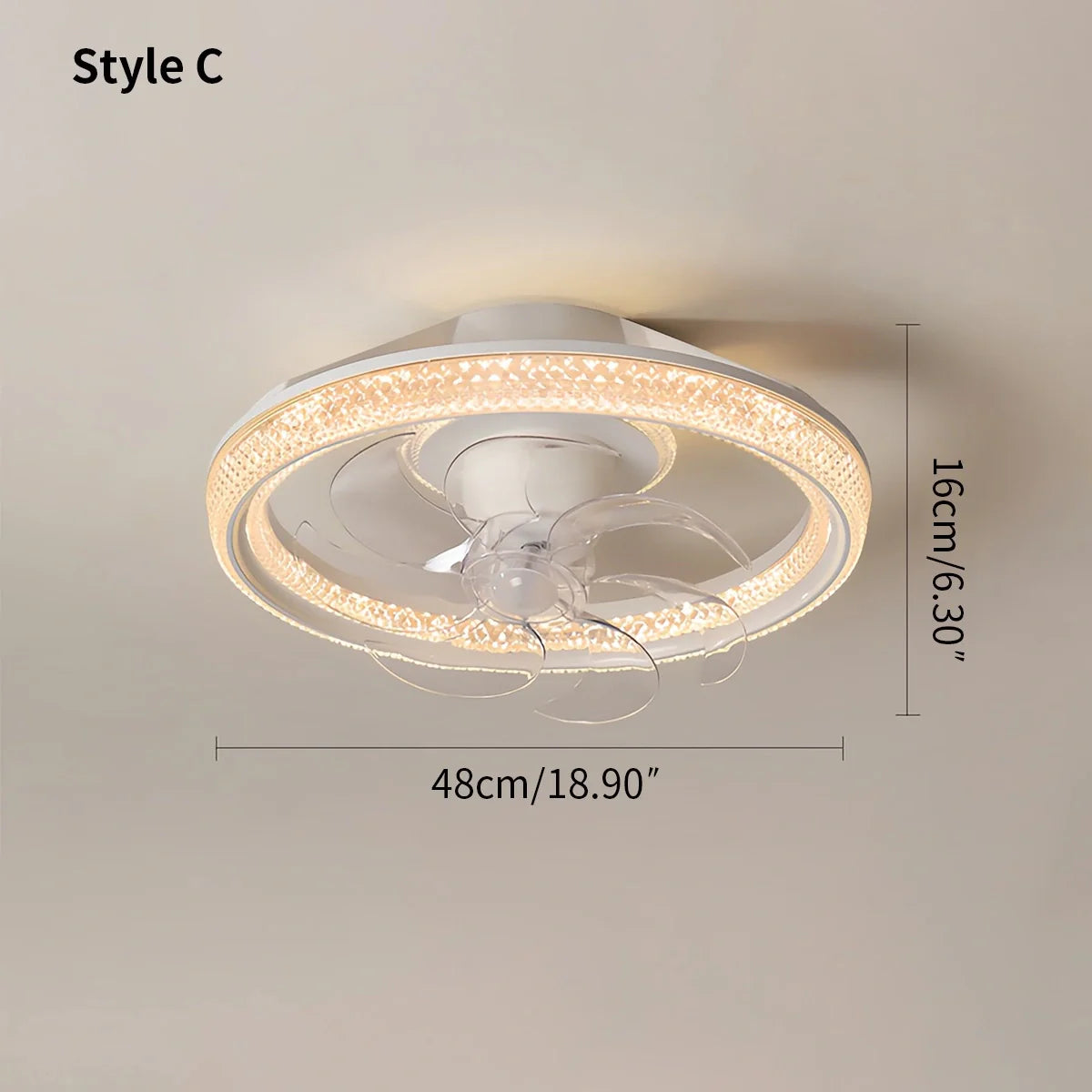 Eloer Creative Circular LED Ceiling Fan Light