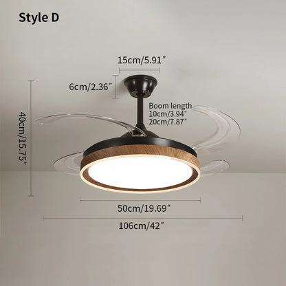 Eloer Retractable Blade Ceiling Fan with Light
