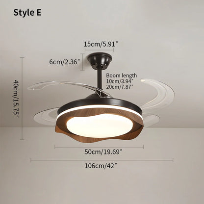 Eloer Retractable Blade Ceiling Fan with Light