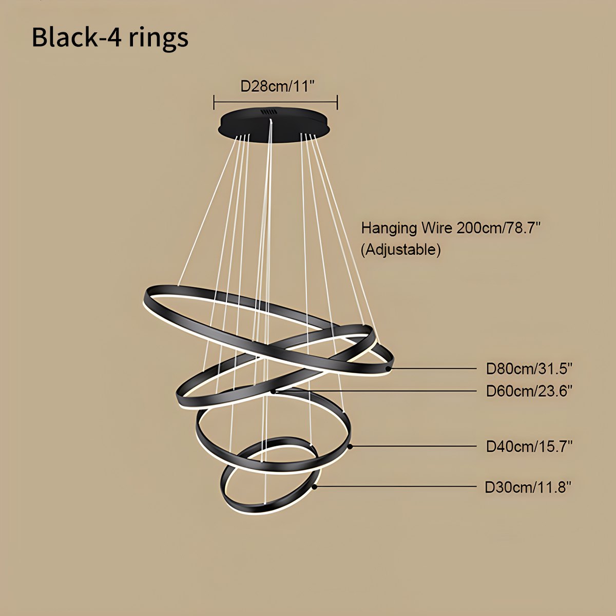 Eloer Tiered Ring Chandelier for Dining Room