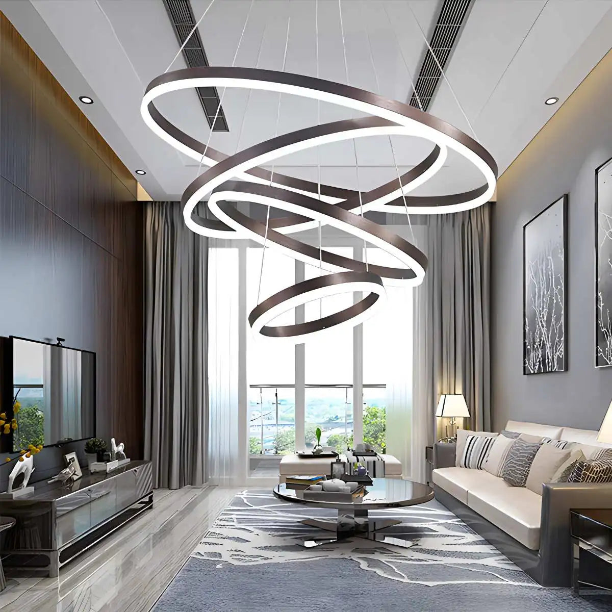 Eloer Tiered Ring Chandelier for Dining Room