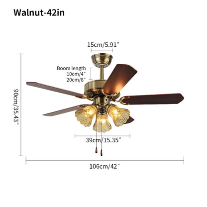 Eloer Vintage Ceiling Fan with Light for Dining Room