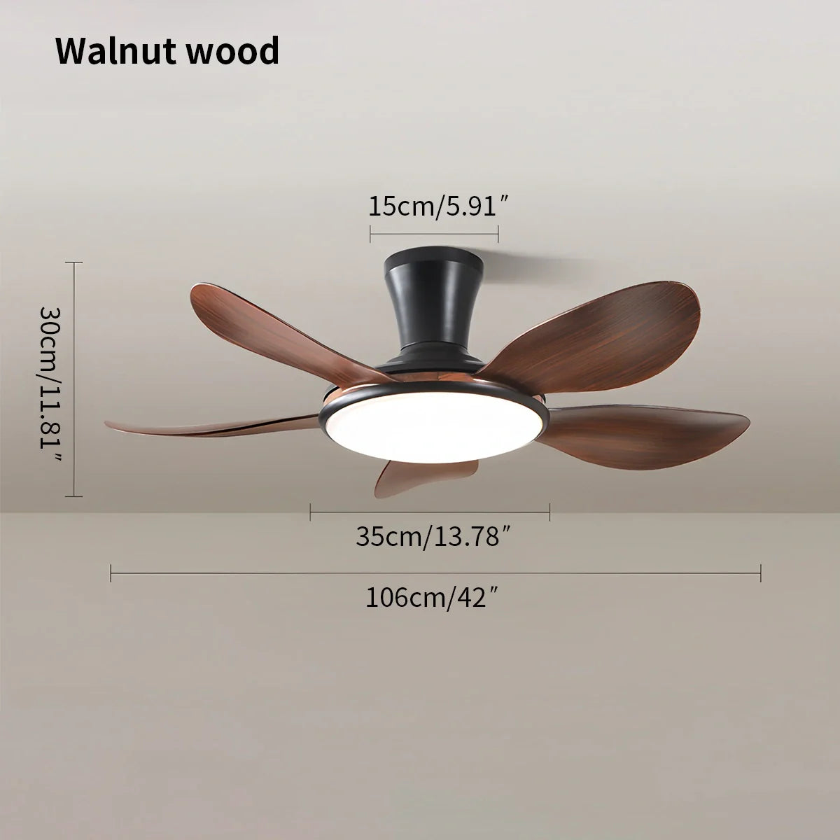 Eloer Silent Remote Control LED Ceiling Fan Light
