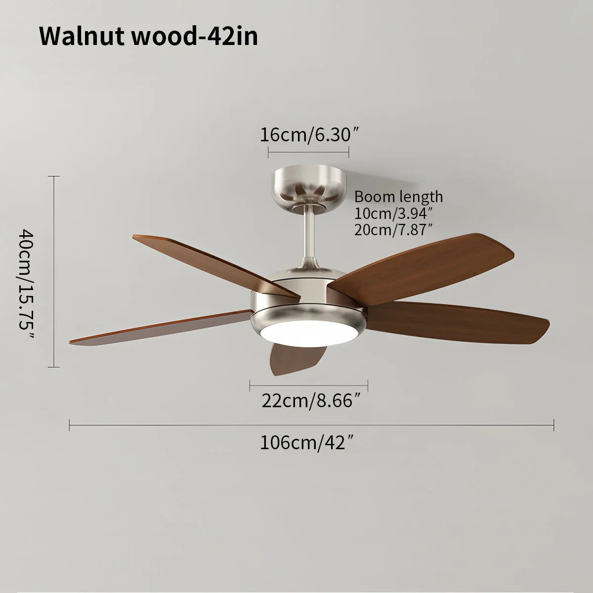 Eloer Retro American Style 5-blade Ceiling Fan Light
