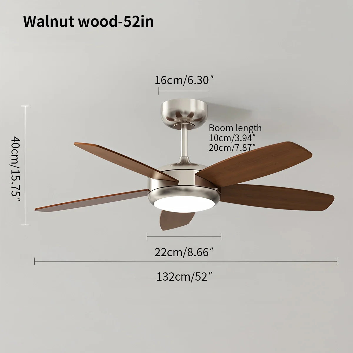 Eloer Retro American Style 5-blade Ceiling Fan Light