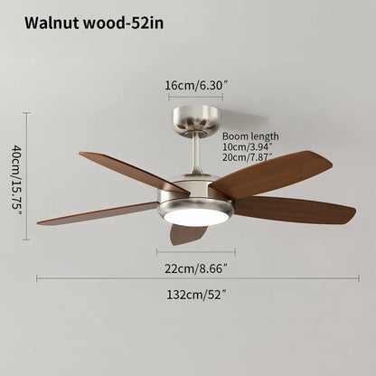 Eloer Retro American Style 5-blade Ceiling Fan Light