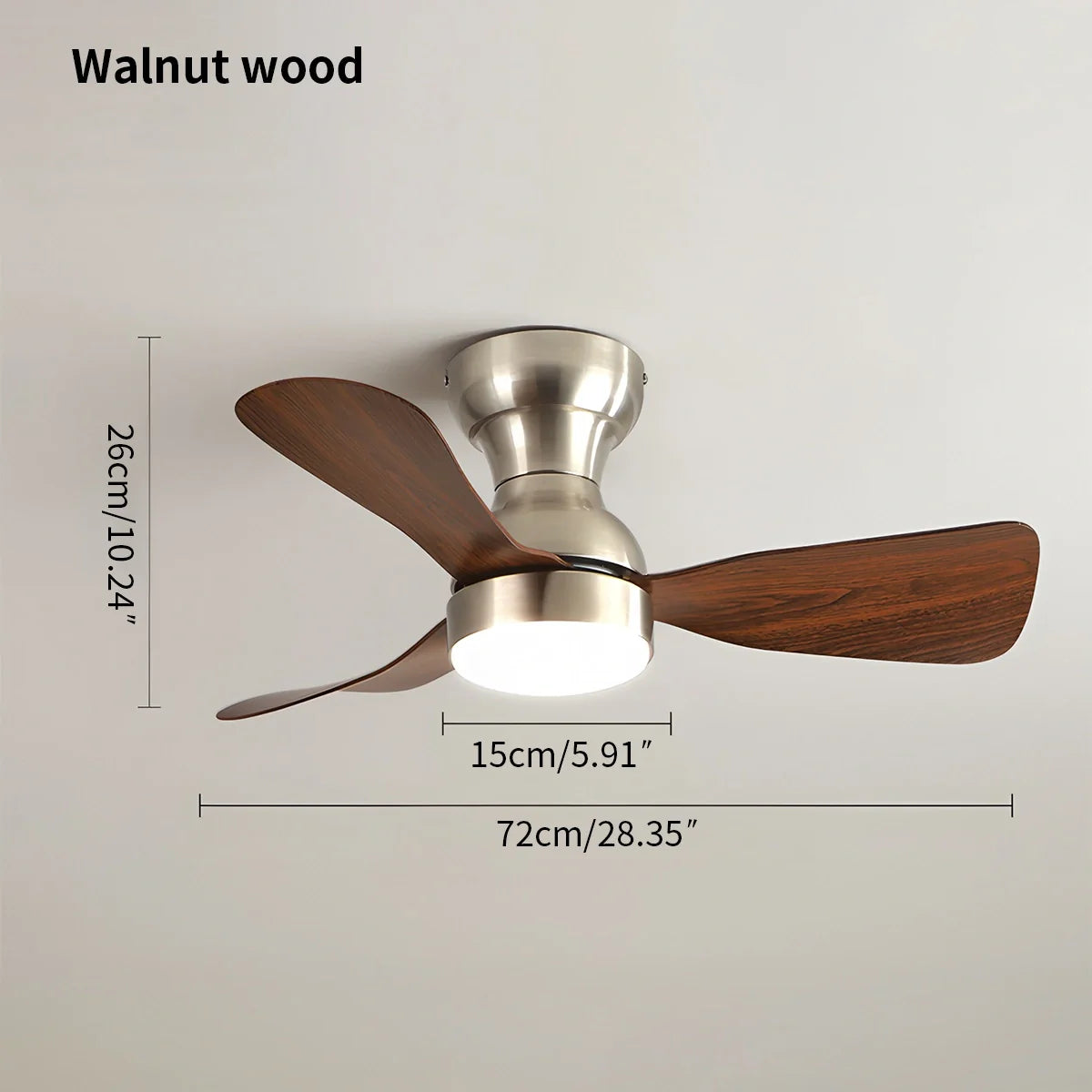 Eloer Small Size Indoor Ceiling Fan Light with Remote