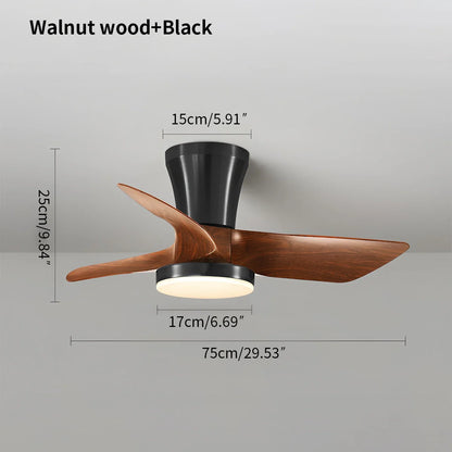 Eloer Nordic LED Ceiling Fan with Light for Living Room
