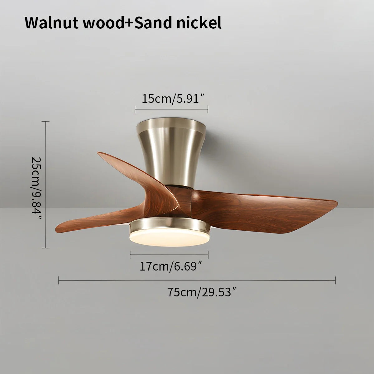 Eloer Nordic LED Ceiling Fan with Light for Living Room