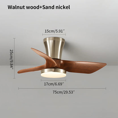 Eloer Nordic LED Ceiling Fan with Light for Living Room