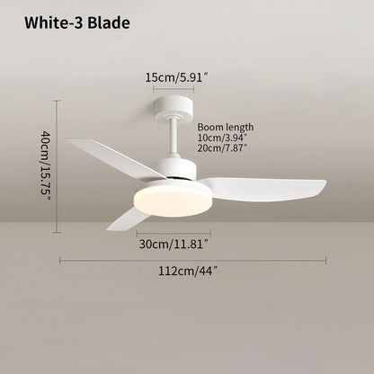 Eloer White Remote Control Ceiling Fan Light