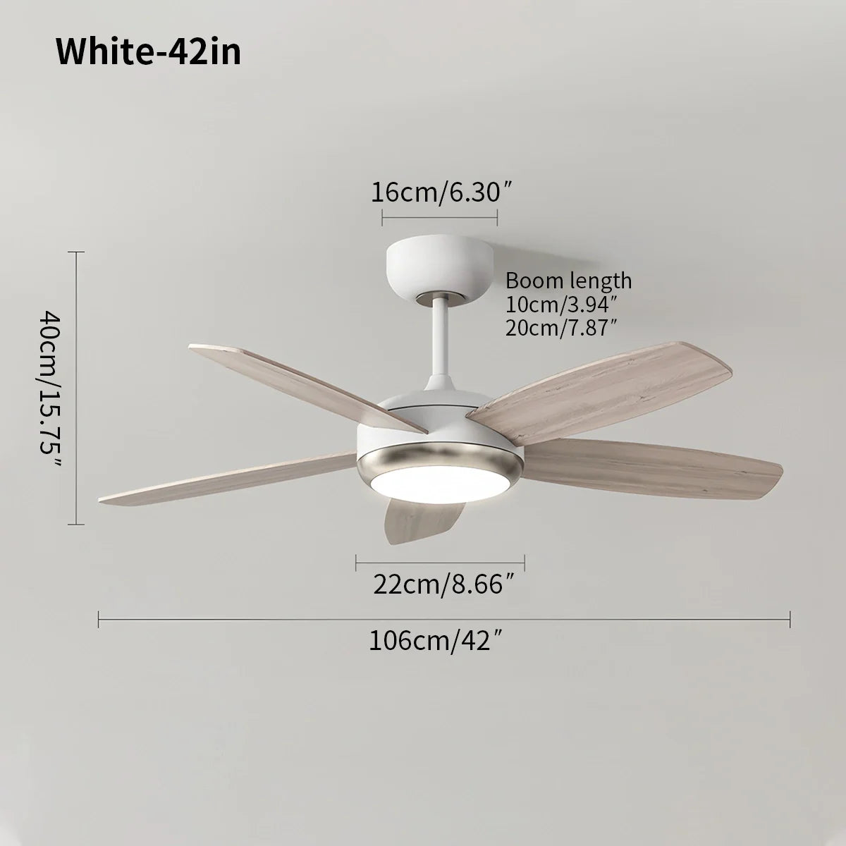 Eloer Retro American Style 5-blade Ceiling Fan Light