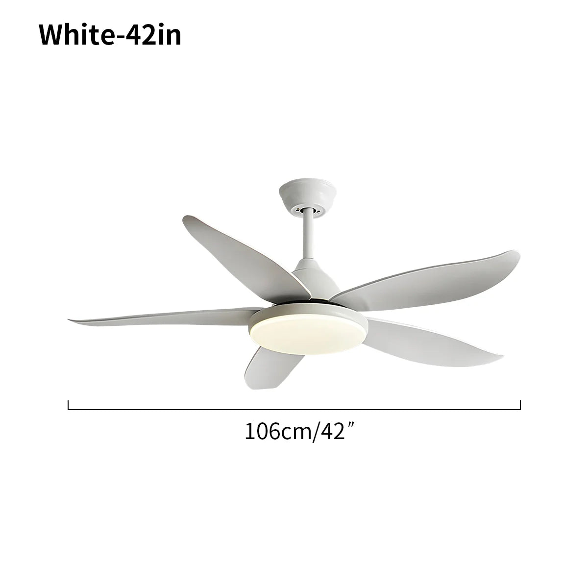 Eloer 5 Blade Contemporary Ceiling Fan Lamp