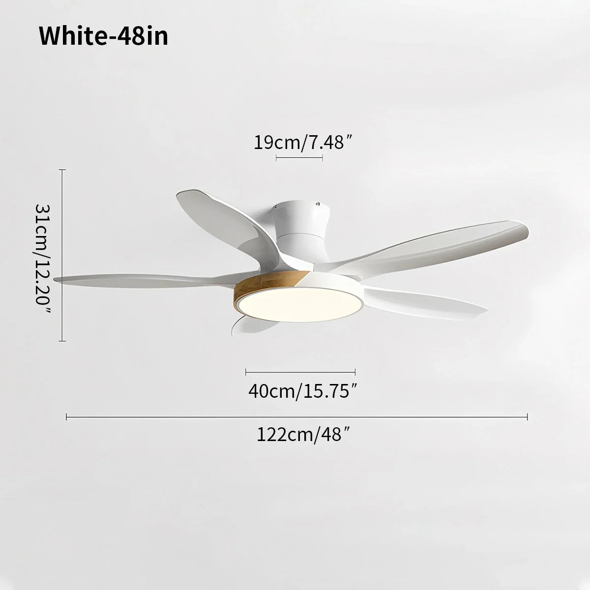 Luvori Nordic 5-Blade LED Ceiling Fan Light
