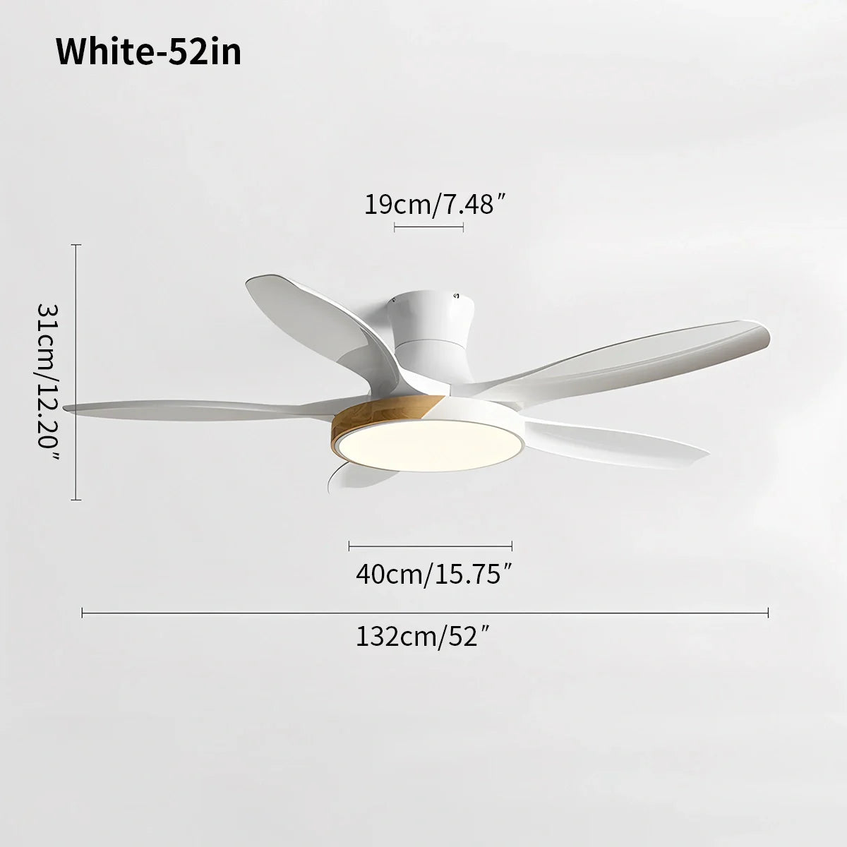 Luvori Nordic 5-Blade LED Ceiling Fan Light