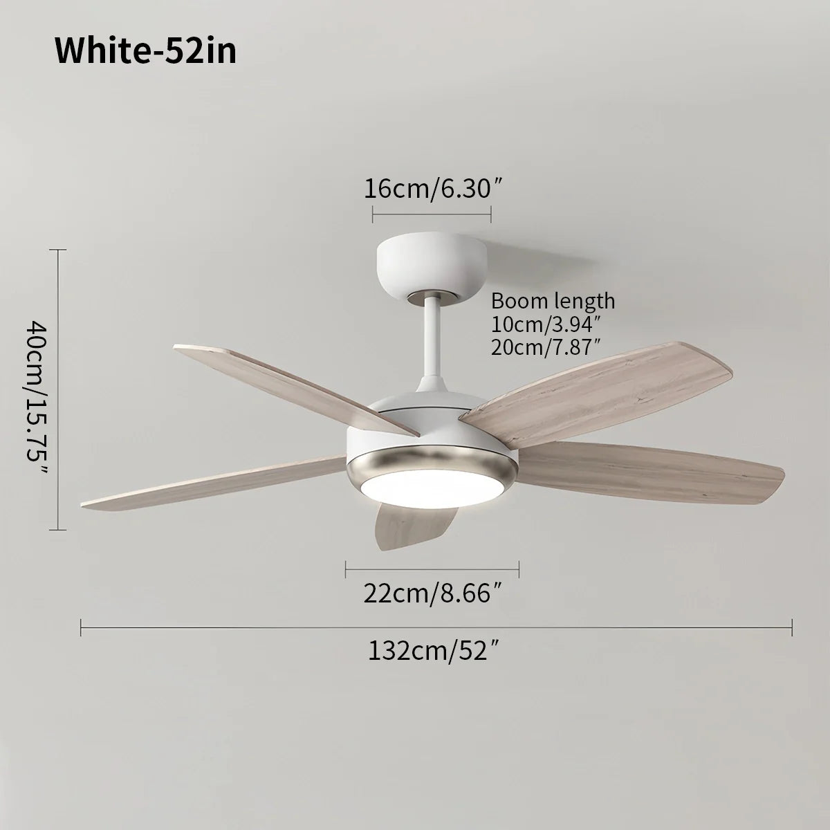 Eloer Retro American Style 5-blade Ceiling Fan Light