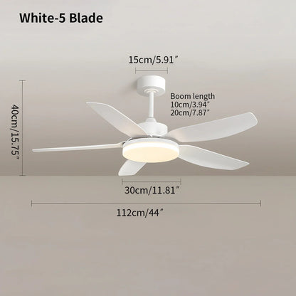 Eloer White Remote Control Ceiling Fan Light