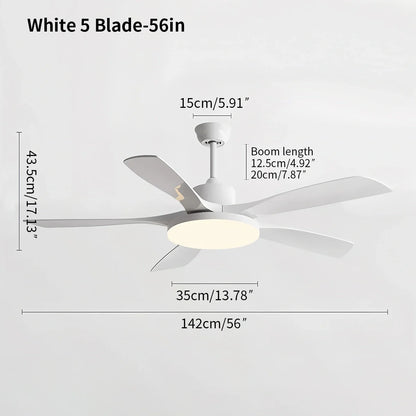 Eloer Living Room 6-Leaf Ceiling Fan Light