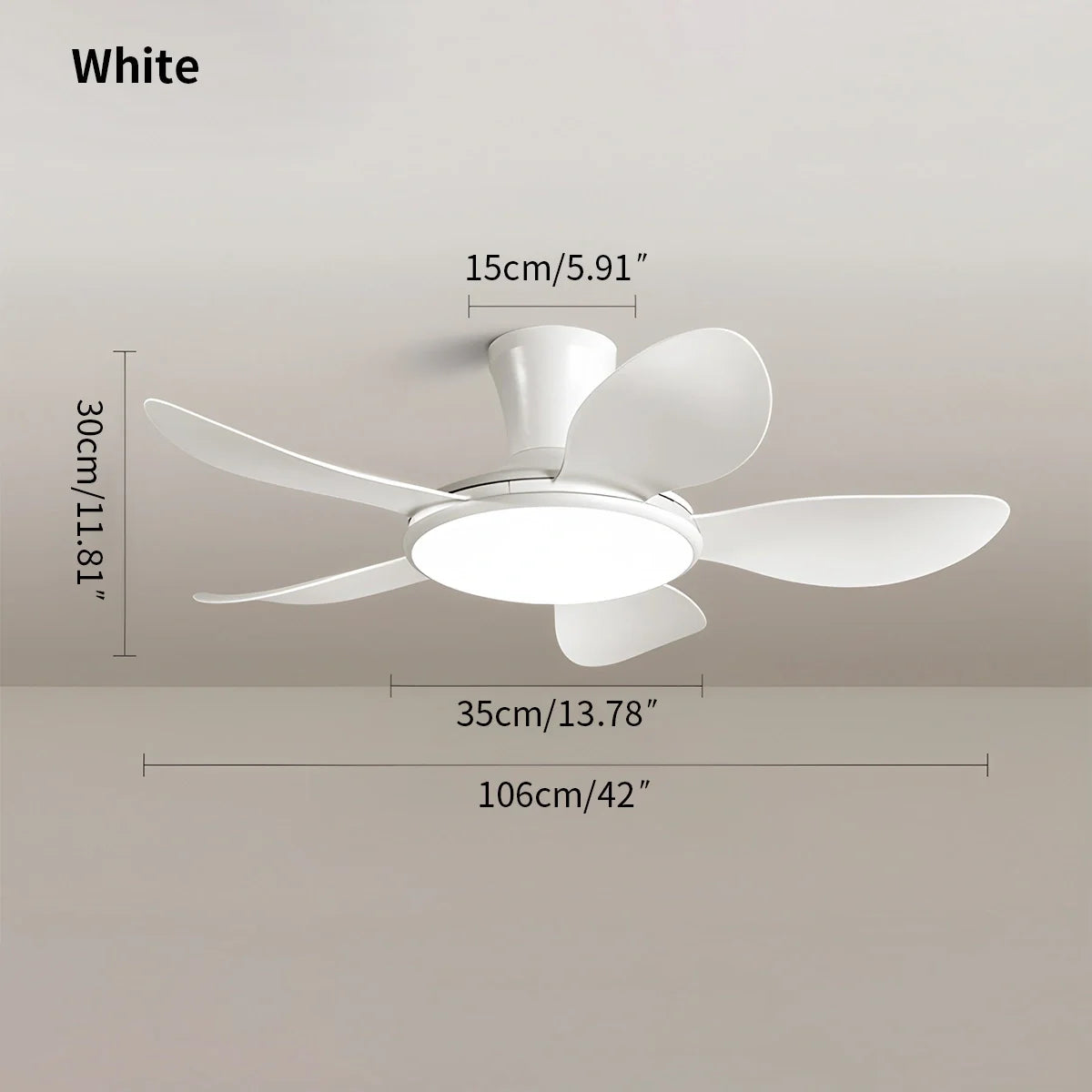 Eloer Silent Remote Control LED Ceiling Fan Light