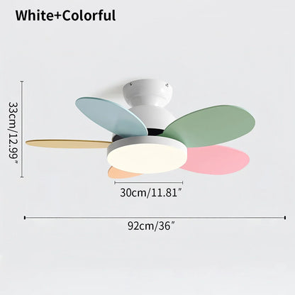 Eloer Scandi Wood Ceiling Fan Lamp for Children’s Room