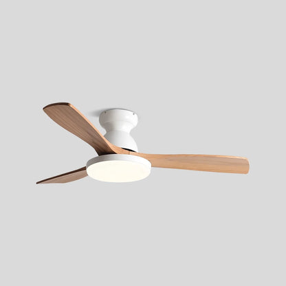 Eloer Vintage 3-leaf Solid Wood Ceiling Fan Lamp