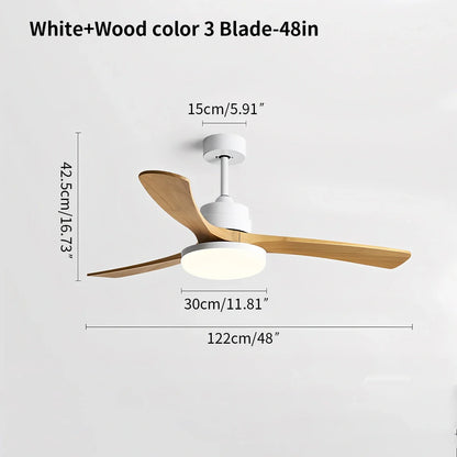 Luvori High Wind Solid Wood Ceiling Fan Light