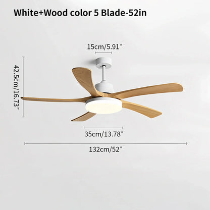 Luvori High Wind Solid Wood Ceiling Fan Light