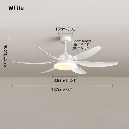 Eloer Nordic Style LED 6-Blade Ceiling Fan with Light