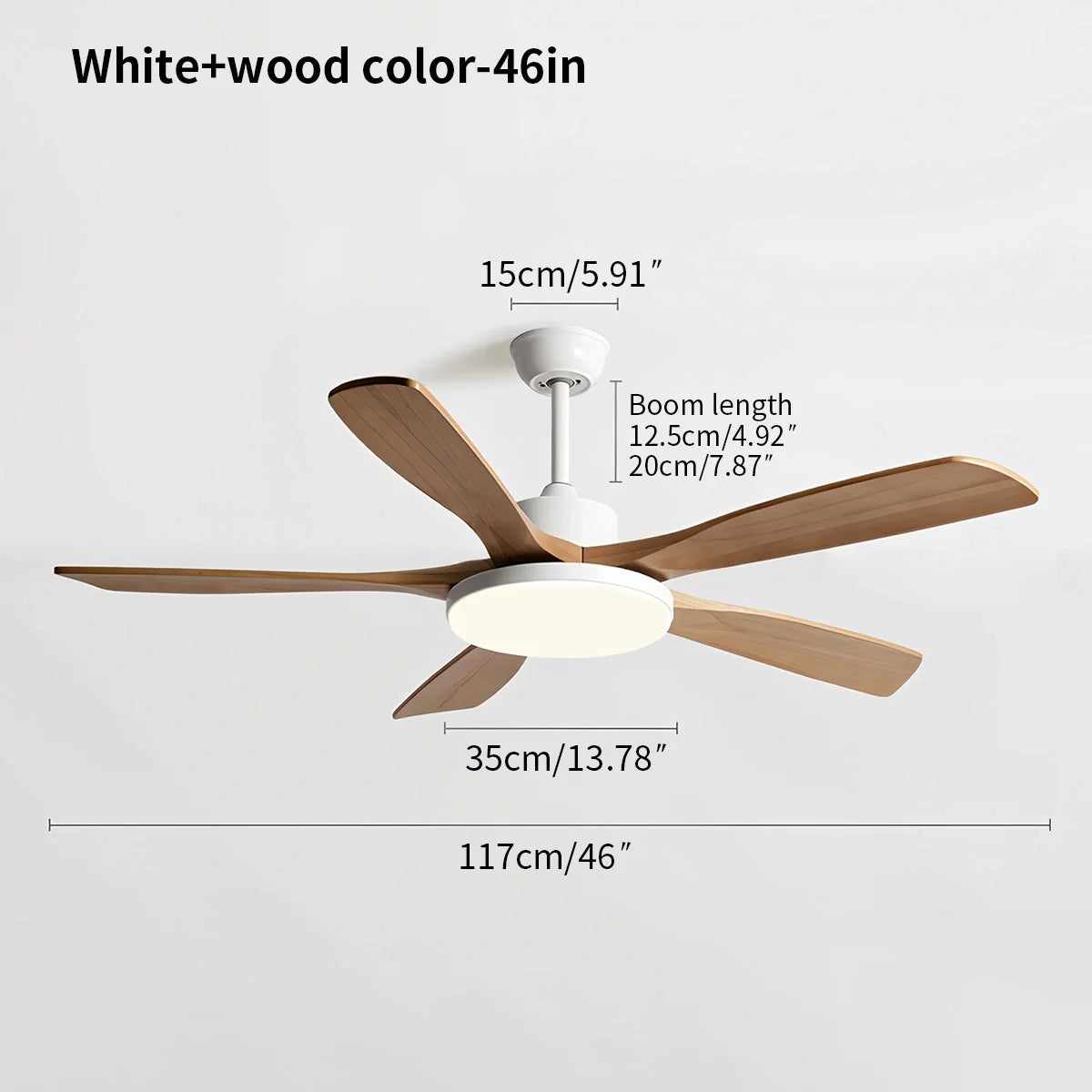 Eloer Minimalist Ceiling Fan with Light for Living Room