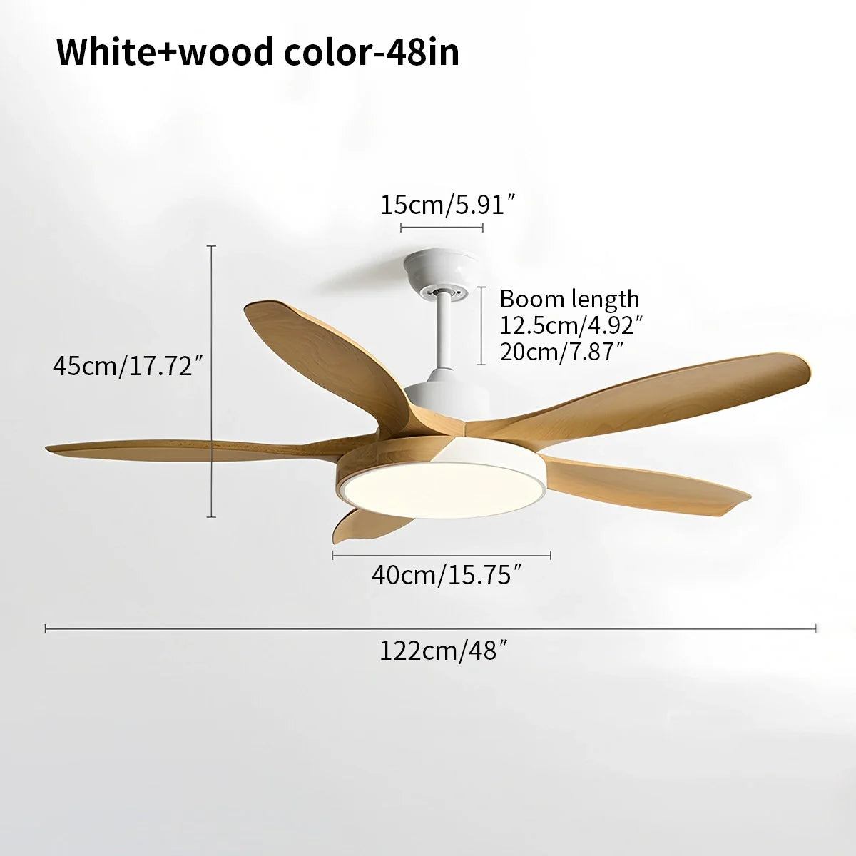 Luvori Nordic Living Room Ceiling Fan with Light