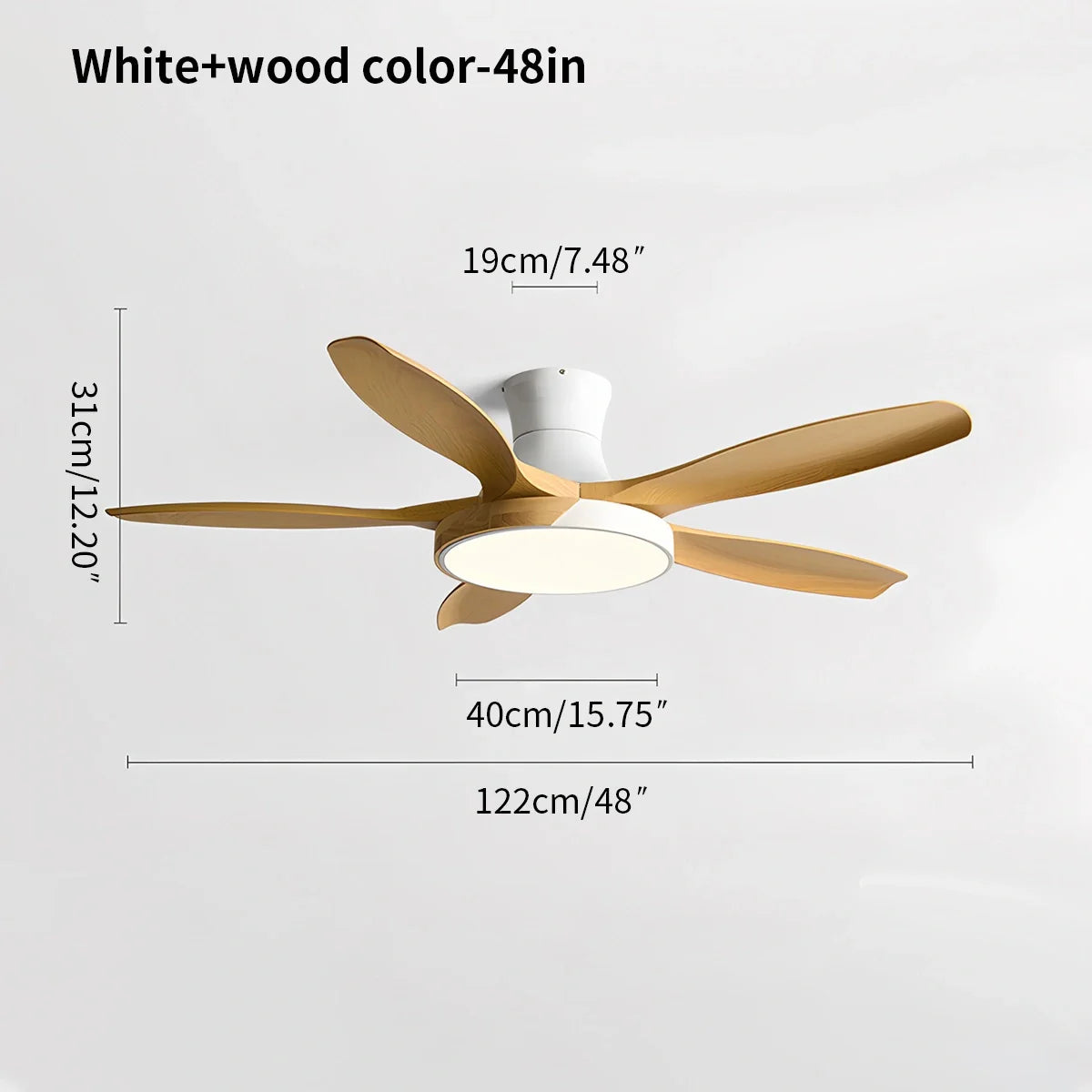 Luvori Nordic 5-Blade LED Ceiling Fan Light