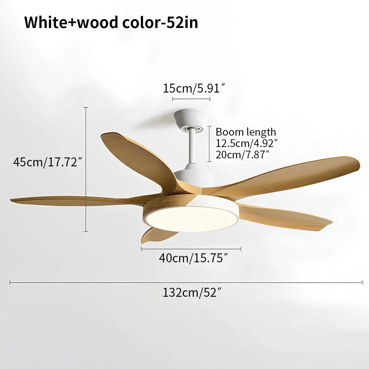 Luvori Nordic Living Room Ceiling Fan with Light
