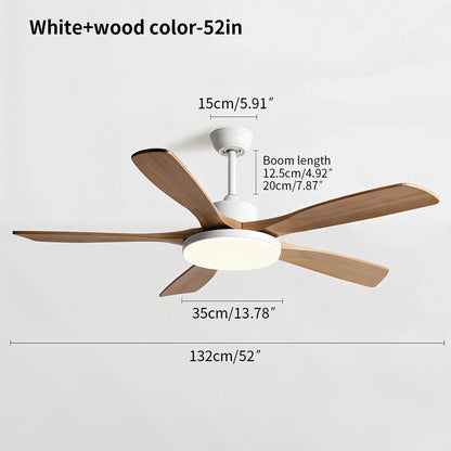 Eloer Minimalist Ceiling Fan with Light for Living Room