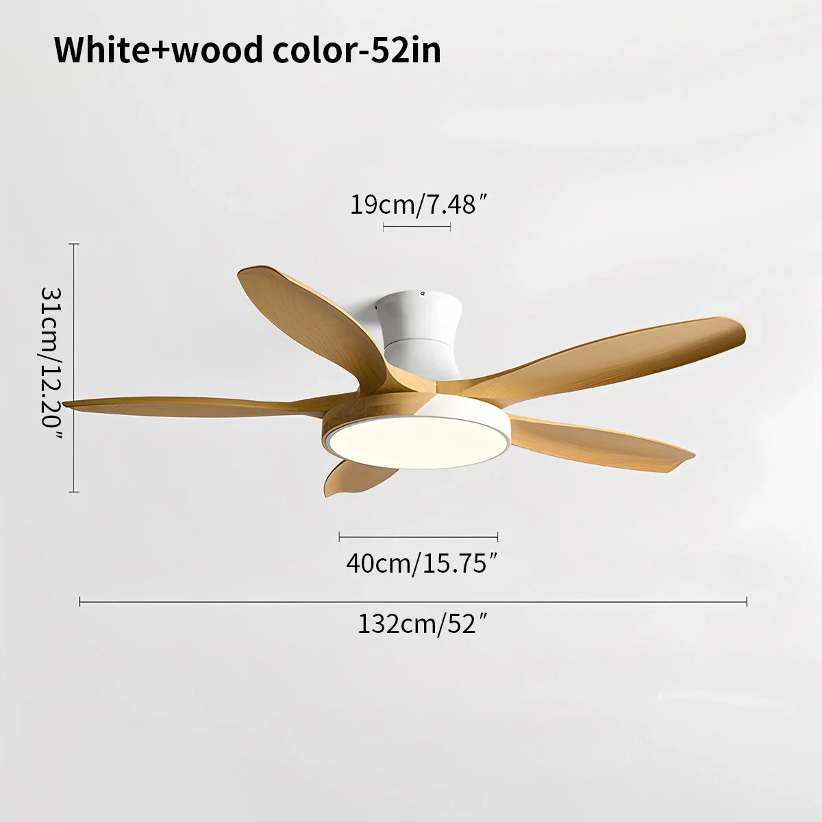 Luvori Nordic 5-Blade LED Ceiling Fan Light