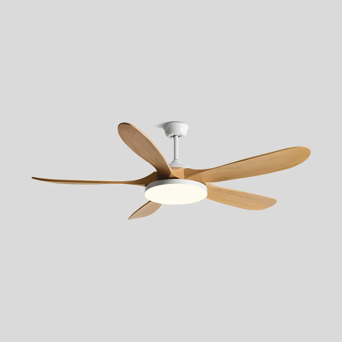 Luvori 5-leaf Solid Wood Ceiling Fan Light