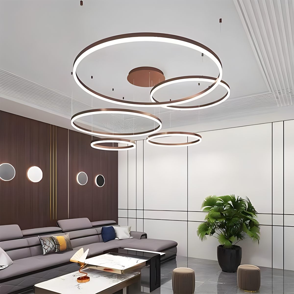 Eloer Modern Wireless Ring Chandelier Ceiling Lamp